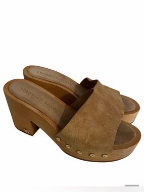 Veronica Beard "Hannalee" Desert Suede Open Toe Clog 6.5 NEW